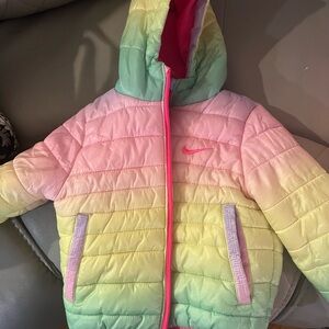 Nike Kids Pastel Gradient Puffer Jacket - Pink, Green, Yellow